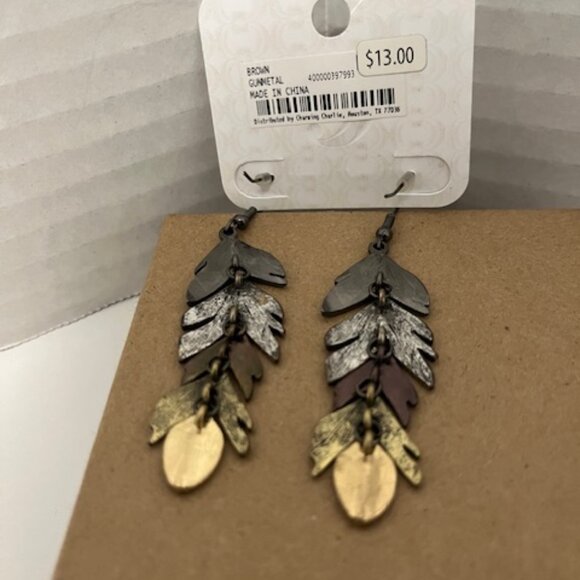 Charming Charlie mixed metal earrings. - Picture 2 of 2